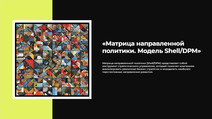 [Презентация] «Матрица направленной политики. Модель Shell/DPM»